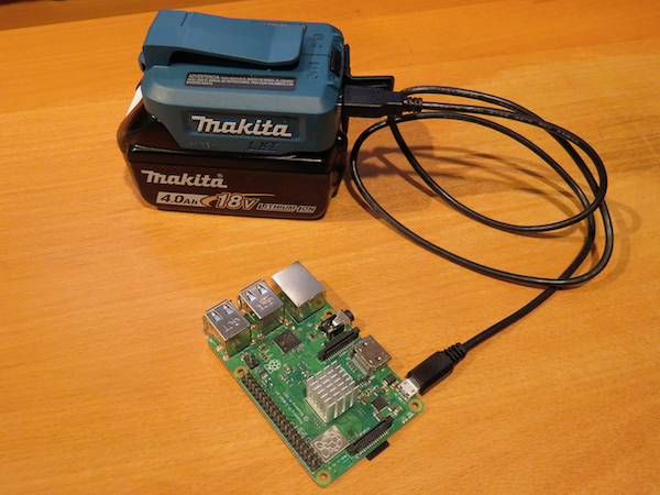 Makita battery with Raspberry Pi