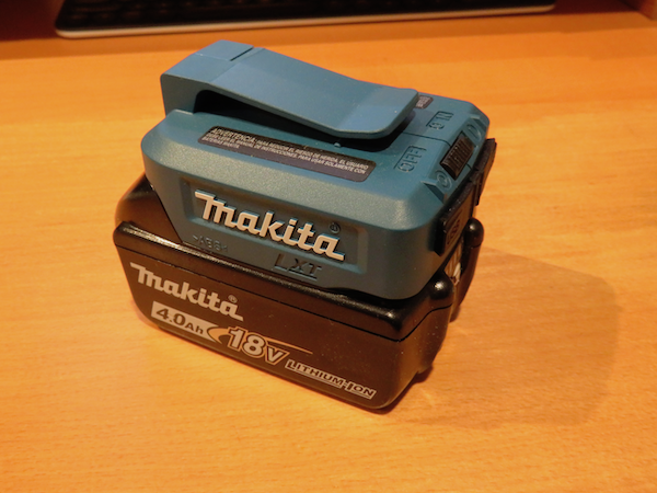 Makita battery with USB adapter